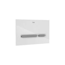 Roca Plaque De Commande Duplo One PL5 Dual Blanc Brillant/chromé Mat