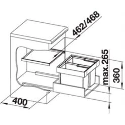 Blanco Poubelle Sous évier Flexon II 50/2, 2 Bacs 19+19 Litres 8 Blanco Poubelle Sous évier Flexon II 50/2, 2 Bacs 19+19 Litres -Aqua Home Magasin flexon ii 50 2 521469 noir 2