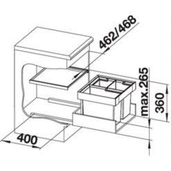 Blanco Poubelle Sous évier Flexon II 50/3, 3 Bacs 19+8+8 Litres 521470-DESTOCK -Aqua Home Magasin flexon ii 50 3 521470 noir 7