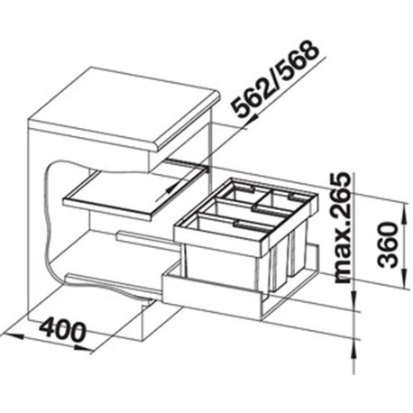 Blanco Poubelle Sous évier Flexon II 60/4, 4 Bacs 15+15+6+6 Litres 5 Blanco Poubelle Sous évier Flexon II 60/4, 4 Bacs 15+15+6+6 Litres – Image 3