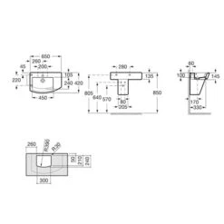 Roca Lavabo Hall 65x42x14,5 Cm -Aqua Home Magasin hall lavabo roca a327620000 650 mm x 420 mm x 145 mm 1 trou perce 2 trous preperces 3