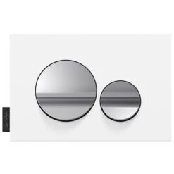 JACOB DELAFON Plaque De Commande Hors Collection 235x156 Mm Blanc Mat/Chromé Brillant