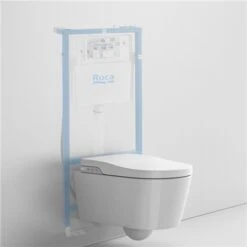 Roca WC Suspendu Inspira In-Wash Blanc Avec Abattant Frein De Chute -Aqua Home Magasin in wash inspira suspendu a803060001 wc lavant suspendu 6