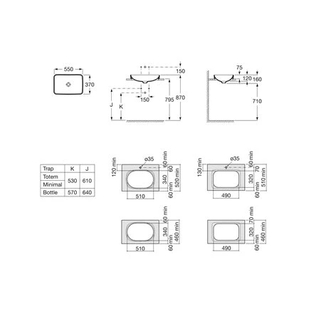 Roca Vasque Inspira Square 55x37 Cm Blanc Mat 4 Roca Vasque Inspira Square 55x37 Cm Blanc Mat – Image 2