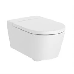 Roca WC Suspendu Inspira Round Blanc Mat 37x56x44 Cm, Avec Abattant Frein De Chute