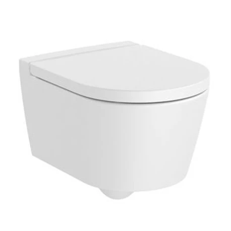 Roca WC Suspendu Inspira Round Blanc Mat 37x48x40 Cm, Avec Abattant Frein De Chute 3 Roca WC Suspendu Inspira Round Blanc Mat 37x48x40 Cm, Avec Abattant Frein De Chute