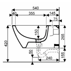 Geberit Bidet Suspendu Renova Plan Semi-caréné 26x35x54 Cm 9 Geberit Bidet Suspendu Renova Plan Semi-caréné 26x35x54 Cm -Aqua Home Magasin jam bidet suspendu 00271600000 cuvette 350x540x265 mm 2