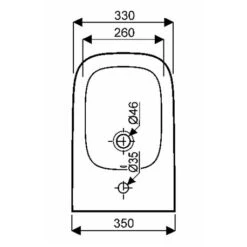 Geberit Bidet Suspendu Renova Plan Semi-caréné 26x35x54 Cm