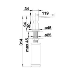 Blanco Distributeur De Savon Lato, 525789 Noir Mat 300 Ml -Aqua Home Magasin lato 525789 noir mat 2