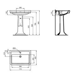 Ideal Standard Lavabo Calla 1 Trou 71,5x50