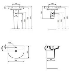 Ideal Standard Lavabo Arc Connect Air 60x46 Cm Simple