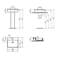 Ideal Standard Lavabo Conca 50x45 Cm Simple