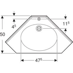 Geberit Lavabo Publica Passo 90 Cm -Aqua Home Magasin lavabo de 50 prima sans trop plein 00131420000 3