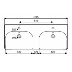 Geberit Lavabo Smyle Square 120 Cm 2 Trous Percés Robinetterie -Aqua Home Magasin lavabo jam 2 vasques 120 cm allia 2 trous perces 2 cuves ref 00135600000 5