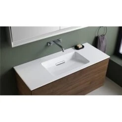 Geberit Lavabo ONE 120 Cm, Sans Trop-plein Cache Chromé Brossé -Aqua Home Magasin lavabo one 500392012 120 cm sans trop plein cache chrome brosse 6