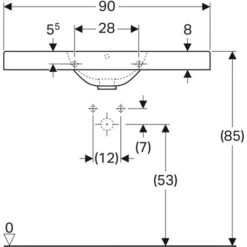 Geberit Lavabo Preciosa II 90 Cm Avec Trop Plein