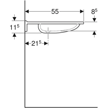 Geberit Lavabo Publica 60 Cm Adapté PMR 4 Geberit Lavabo Publica 60 Cm Adapté PMR – Image 2