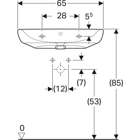 Geberit Lavabo Renova Comfort 65 Cm 1 Trou Percé, Avec Trop-plein 5 Geberit Lavabo Renova Comfort 65 Cm 1 Trou Percé, Avec Trop-plein – Image 3