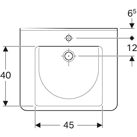 Geberit Lavabo Renova Comfort Square 65 Cm 1 Trou Percé, Avec Trop-plein 3 Geberit Lavabo Renova Comfort Square 65 Cm 1 Trou Percé, Avec Trop-plein