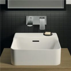 Ideal Standard Lave-mains Conca 40x35 Cm Avec Trop-plein Et Sans Trou De Robinetterie Blanc Brillant -Aqua Home Magasin lave mains t381101 avec trop plein sans trou blanc brillant 5