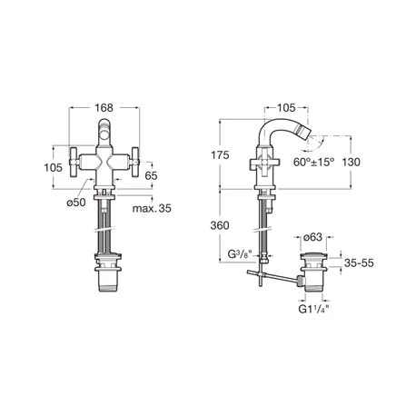 Roca Robinet Bidet Loft Chromé 4 Roca Robinet Bidet Loft Chromé – Image 2