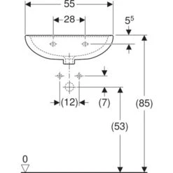 Geberit Lavabo Bastia 55 Cm Sans Trop Plein