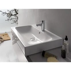 Geberit Lavabo ICon 75 Cm 1 Trou Percé -Aqua Home Magasin lovely de 75 cm allia avec trop plein longueur de 75 cm ref 00145900000 2