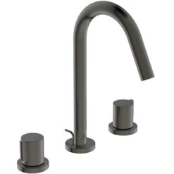 Ideal Standard Mélangeur Lavabo Joy Gris Magnétique 3 Trous Avec Tirette Et Vidage Bonde Métal
