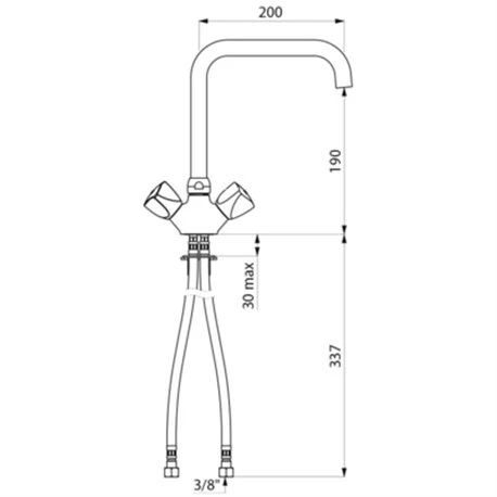 Mélangeur Monotrou L. 200 Mm G66452 5 Mélangeur Monotrou L. 200 Mm G66452 – Image 3