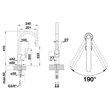 Blanco Mitigeur Cuisine Carena-S Vario 526930 Gris Volcan 4 Blanco Mitigeur Cuisine Carena-S Vario 526930 Gris Volcan – Image 2
