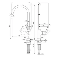 Ideal Standard Mitigeur De Cuisine Gusto Tube Carré Or Brossé 13 Ideal Standard Mitigeur De Cuisine Gusto Tube Carré Or Brossé -Aqua Home Magasin mitigeur de cuisine gusto tube carre or brosse 5