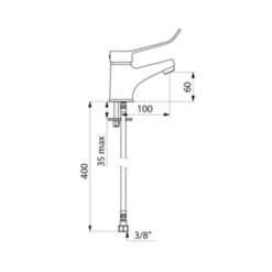 Mitigeur Lavabo 2221L Levier, Sans Tirette Ni Vidage -Aqua Home Magasin mitigeur lavabo 2221l levier sans tirette ni vidage 1