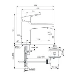 Ideal Standard Mitigeur Lavabo Ceraplan Avec Tirette Et Vidage H 161 Mm 7 Ideal Standard Mitigeur Lavabo Ceraplan Avec Tirette Et Vidage H 161 Mm -Aqua Home Magasin mitigeur lavabo ceraplan avec tirette et vidage h 161 mm 2