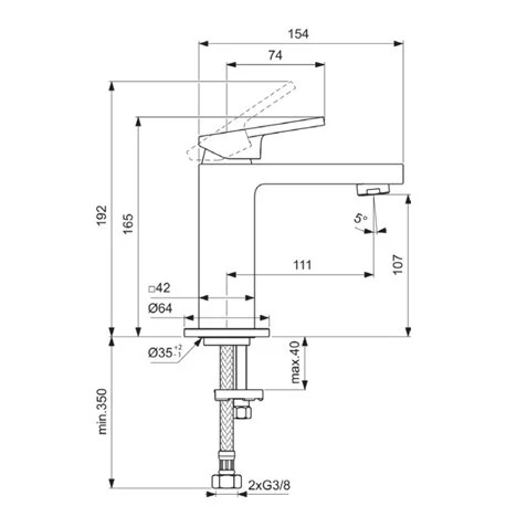 Ideal Standard Mitigeur Lavabo Extra Or Brossé Sans Tirette Ni Vidage 6 Ideal Standard Mitigeur Lavabo Extra Or Brossé Sans Tirette Ni Vidage – Image 4