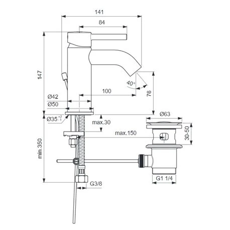 Ideal Standard Mitigeur Lavabo Monotrou Ceraline Chrome 4 Ideal Standard Mitigeur Lavabo Monotrou Ceraline Chrome – Image 2