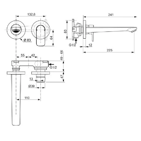Ideal Standard Mitigeur Lavabo Mural Connect Air Gris Orage Bec 225 Mm 6 Ideal Standard Mitigeur Lavabo Mural Connect Air Gris Orage Bec 225 Mm – Image 4