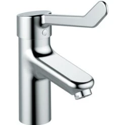 Mitigeur Lavabo Okyris Pro Poignée Rallongée, Sans Tirette Ni Vidage, Hauteur Sous Aérateur 66 Mm