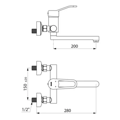 Mitigeur Mécanique Monocommande Mural 2445EP Securitouch à équilibrage De Pression, L. 200 Mm, Manette Ajourée, Raccords Stop/ch 4 Mitigeur Mécanique Monocommande Mural 2445EP Securitouch à équilibrage De Pression, L. 200 Mm, Manette Ajourée, Raccords Stop/ch – Image 2