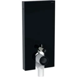 Geberit Panneau Sanitaire Monolith Plus WC Au Sol Verre Noir/aluminium Chromé Noir 101 Cm -Aqua Home Magasin monolith 1010 mm 131002tg5 geberit verre sable 2