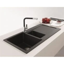 Franke Mitigeur Cuisine Neptune Evo à Douchette Chromé / Noir Mat 603052 8 Franke Mitigeur Cuisine Neptune Evo à Douchette Chromé / Noir Mat 603052 -Aqua Home Magasin neptune evo mitigeur a douchette monojet extractible 603052 chrome noir mat 2