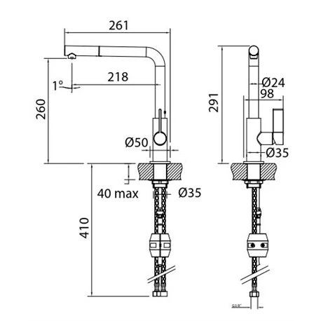 Franke Mitigeur Cuisine Neptune Evo à Douchette Chromé / Noir Mat 603052 6 Franke Mitigeur Cuisine Neptune Evo à Douchette Chromé / Noir Mat 603052 – Image 4