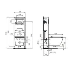 Ideal Standard Pack Bâti-support Prosys 120 Avec Cuvette Tesi -Aqua Home Magasin pack bati support prosys 120 avec cuvette tesi 1