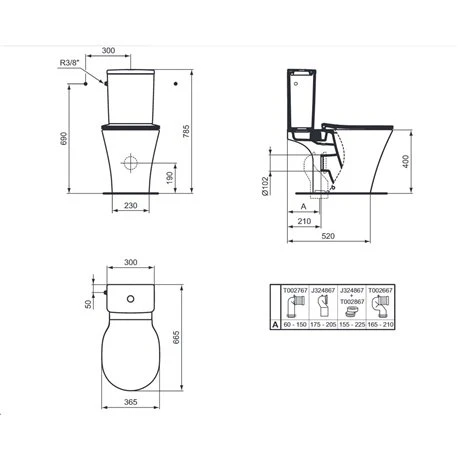 Ideal Standard WC à Poser Victoria Silencio Poussoir Double 3-6 Litres 4 Ideal Standard WC à Poser Victoria Silencio Poussoir Double 3-6 Litres – Image 2