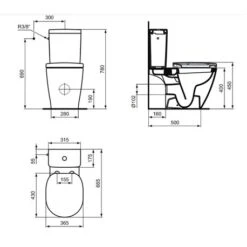 Ideal Standard WC à Poser Hall Poussoir Double 3-6 Litres -Aqua Home Magasin pack wc e717001 cube connect 665x365 cm 9