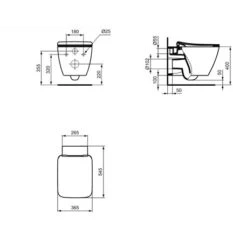 WC Suspendu Strada II 540x360x400 Mm Frein De Chute -Aqua Home Magasin pack wc suspendu t359601 strada ii 54x36 cm 7