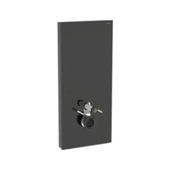 Geberit Panneau Sanitaire Monolith Plus WC Suspendu Verre Noir / Aluminium Chromé Noir 114 Cm