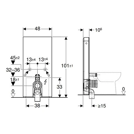 Geberit Panneau Sanitaire Monolith WC Sol Grès-céramique Ardoise / Aluminium Chromé Noir 101 Cm 4 Geberit Panneau Sanitaire Monolith WC Sol Grès-céramique Ardoise / Aluminium Chromé Noir 101 Cm – Image 2
