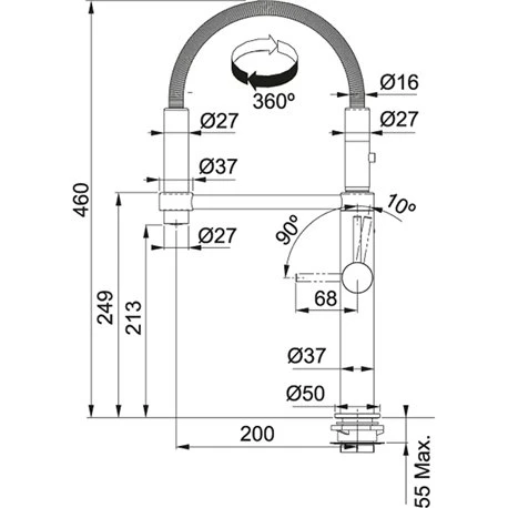 Franke Mitigeur Cuisine Pescara 360° Semi-Pro Chromé H 460 Mm 695231 11 Franke Mitigeur Cuisine Pescara 360° Semi-Pro Chromé H 460 Mm 695231 – Image 9
