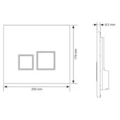 Plaque De Commande Wc Suspendu Touches Carrées Blanc Ancoflash -Aqua Home Magasin plaque de commande bati support touches carrees blanc ancoflash 1