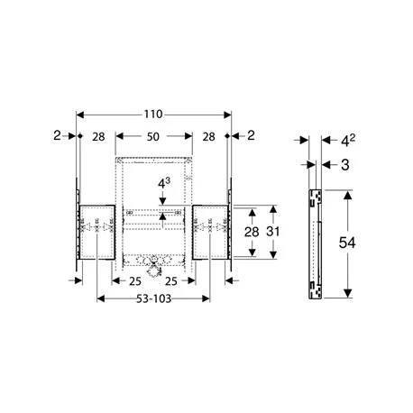 Geberit Plaque De Montage Lavabo 1 Robinetterie D'écoulement Centrale 105 Cm 4 Geberit Plaque De Montage Lavabo 1 Robinetterie D'écoulement Centrale 105 Cm – Image 2
